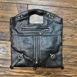 Gentle Fawn Black Leather Clutch